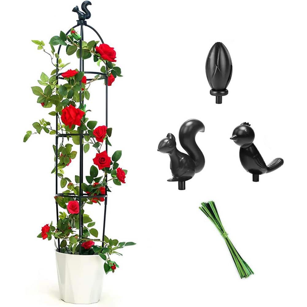 48 in. Tower Obelisk Garden Trellis, Rustproof Fiberglass Potted Plant Support Stands for Climbing Plant with 20-Ties price history on PriceWatchPro