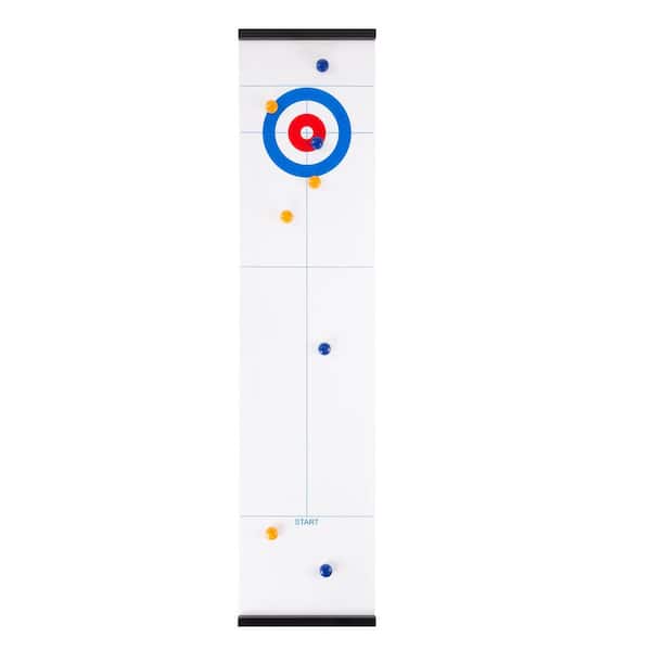 Tabletop Mini Curling Game, Measures Almost 4 Feet Long and Rolls Up  Quickly for Travel, Easy Setup, 2 to 8 Player Fun Family or Office Party  Game 