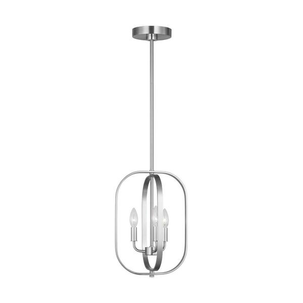 Generation Lighting - Loretto 3-Light Brushed Nickel Transitional Dimmable Lantern Chandelier