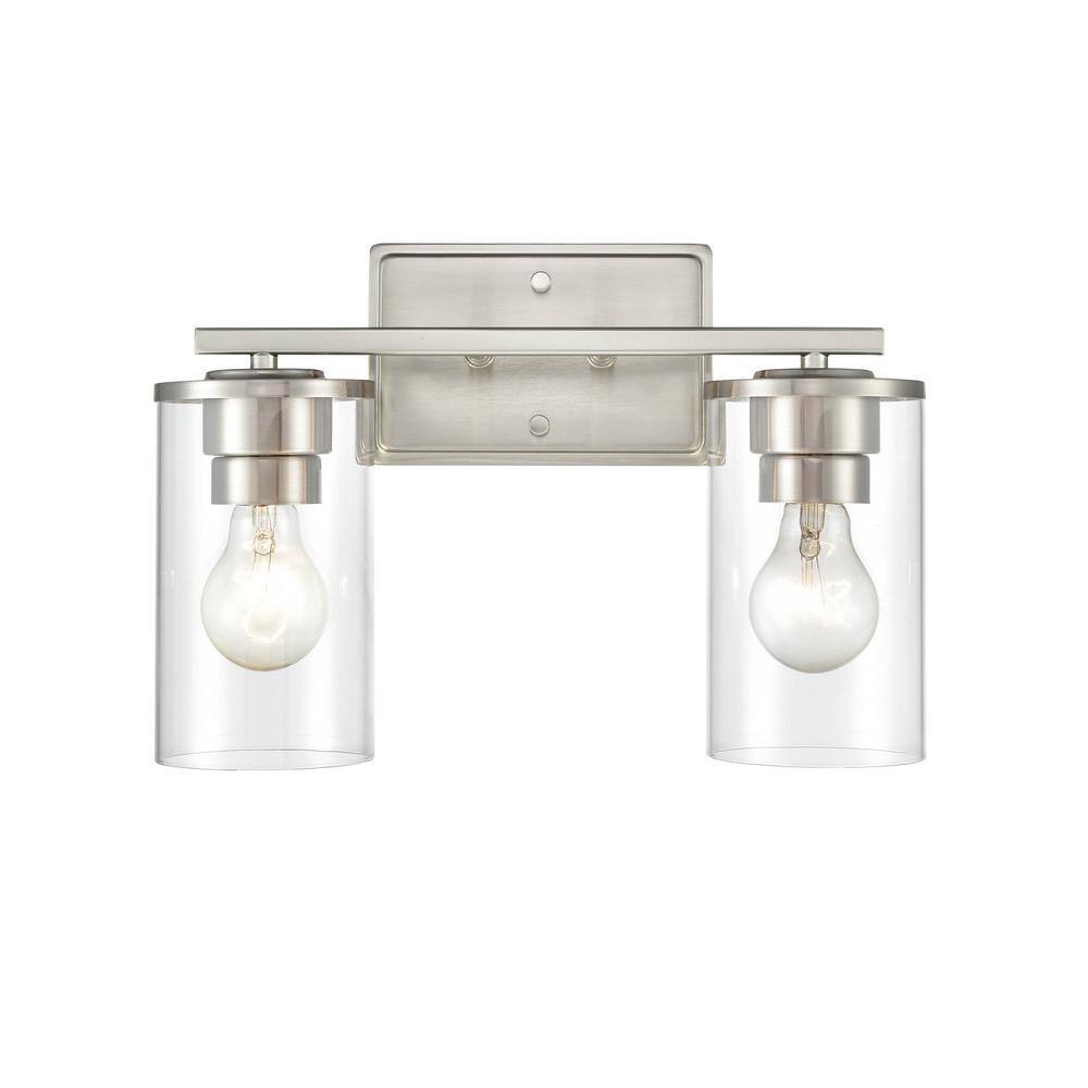Verlana Brushed Nickel 2-Light Dimmable Outdoor Vanity Fixture