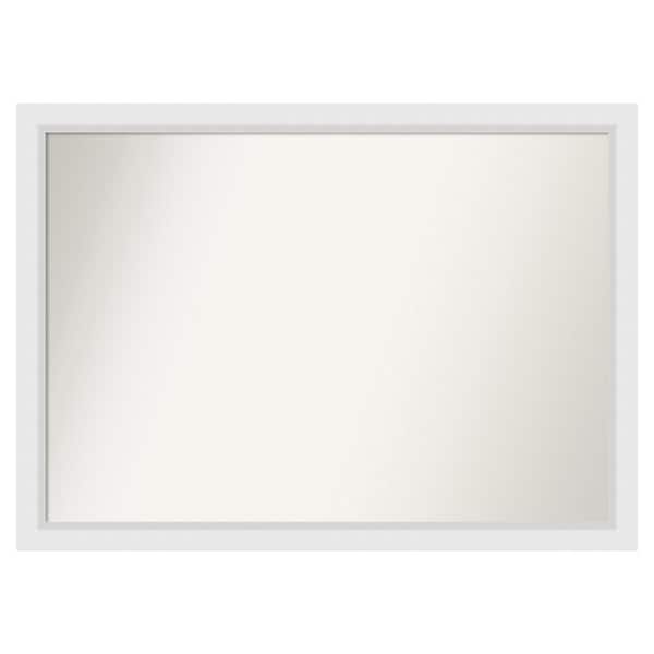 Amanti Art Blanco White 50.25 in. x 36.25 in. Cusom Non-Beveled Framed Bathroom Vanity Wall Mirror