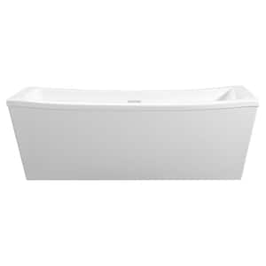 Terra 70 in. Acrylic Double Slipper Flatbottom Non-Whirlpool Center Drain Bathtub in White