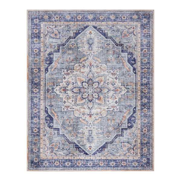 Soha Multi-Colored 9 ft. x 13 ft. Crystal Print Polyester Digitally Printed Area Rug