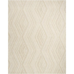 Graceful Ivory 9 ft. x 12 ft. Geometric Contemporary Area Rug
