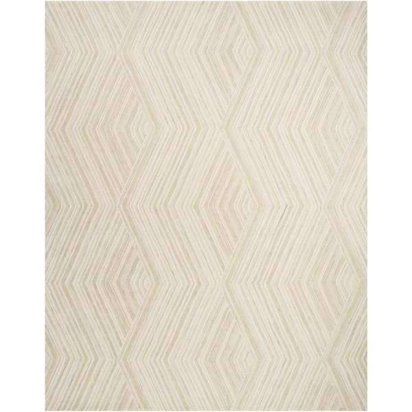 Nourison Graceful Ivory 9 ft. x 12 ft. Geometric Contemporary Area Rug