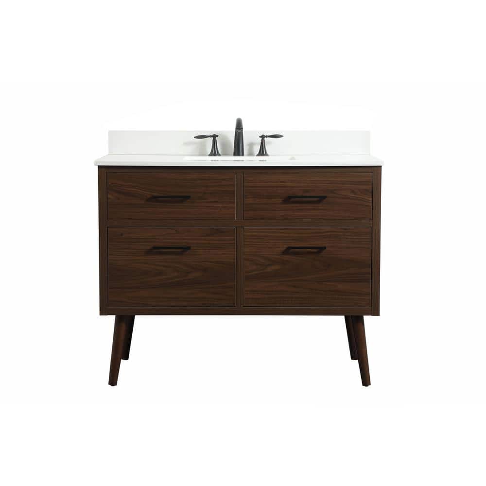 Simply Living 42 in. W x 22 in. D x 33.5 in. H Bath Vanity in Walnut with I