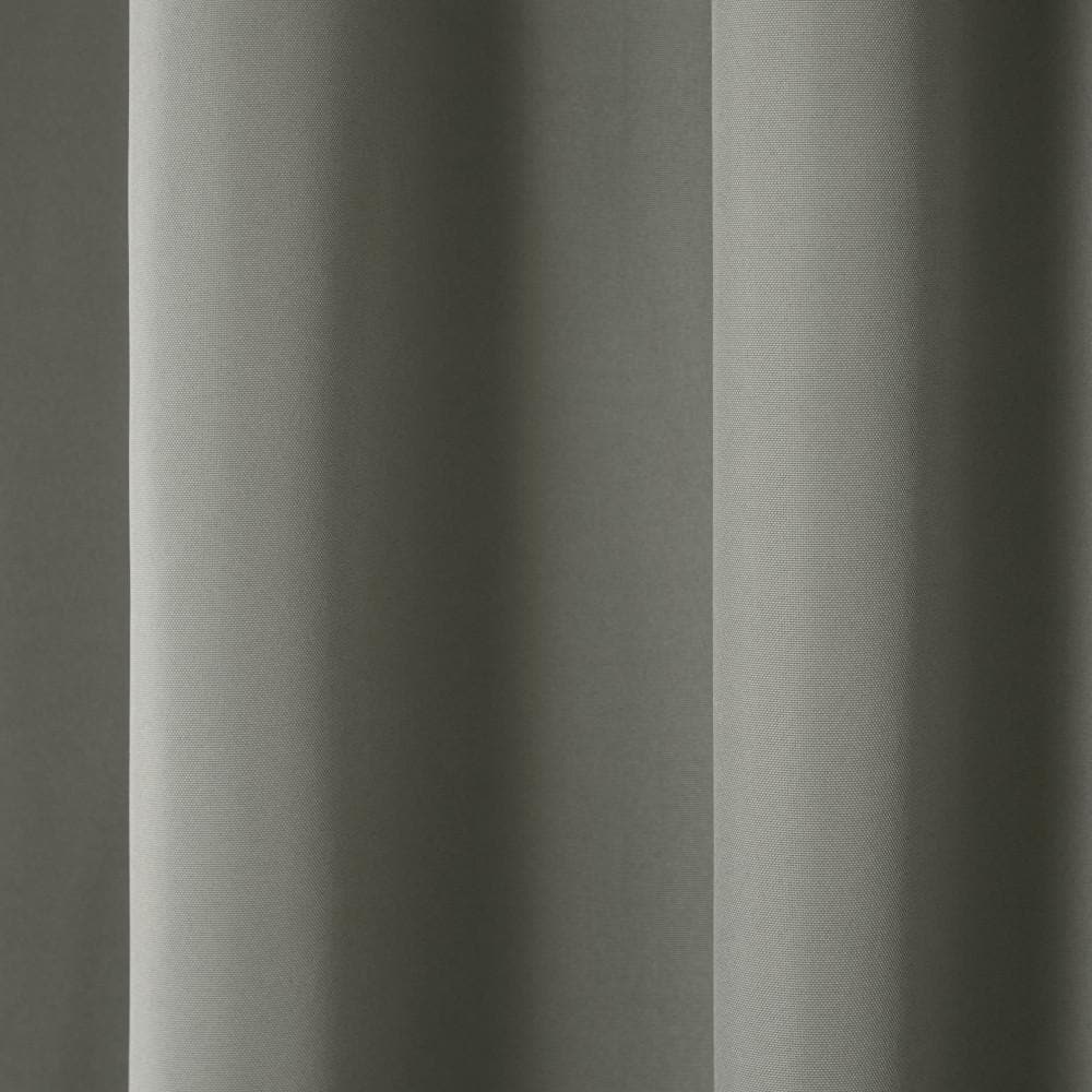 Medium Grey Polyester Light Filtering Grommet Curtain Panels