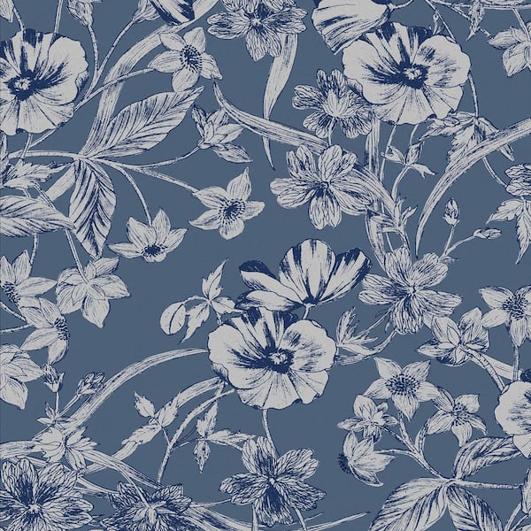 Solid Midnight Blue Fabric, Wallpaper and Home Decor