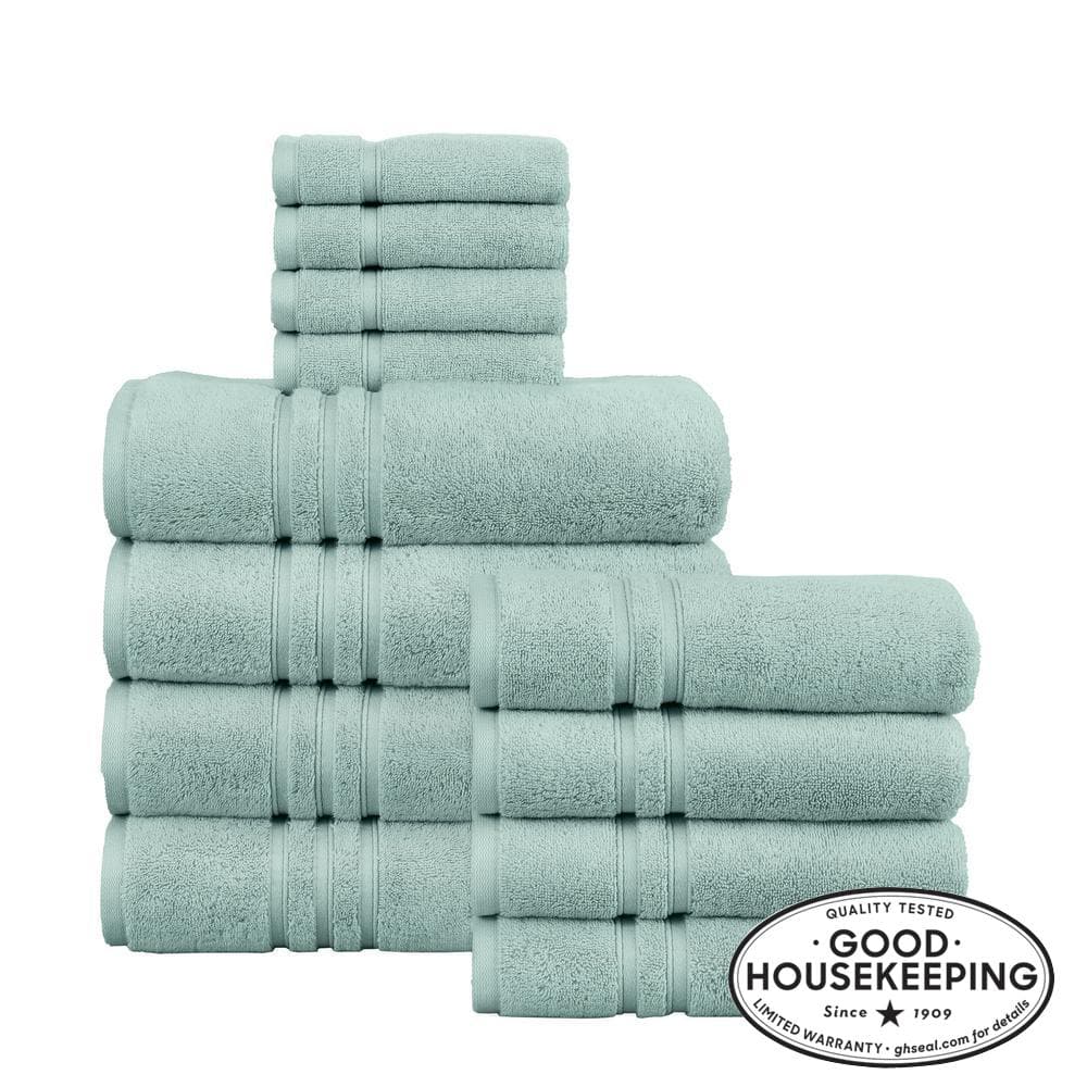 Home Decorators Collection Turkish Cotton Ultra Soft Aqua Blue 12Piece