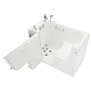 Wheelchair Transfer 26 52 in. Acrylic Walk-In Whirlpool Bathtub in White, Fast Fill Faucet, Heated Seat, LHS Dual Drain