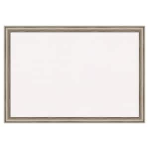 Salon Scoop Pewter Wood White Corkboard 26 in. x 18 in. Bulletin Board Memo Board