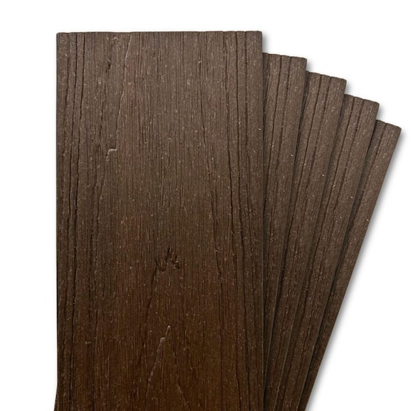 0.50 in. x 3. 5 in. x 70.20 in. Mahogany Capped Composite Flat-top Fence Picket (5-Pack)