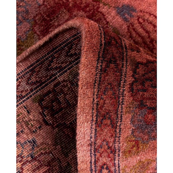 Overdyed Pink 3 ft. x 10 ft. Solid Wool Indoor Runner Rug