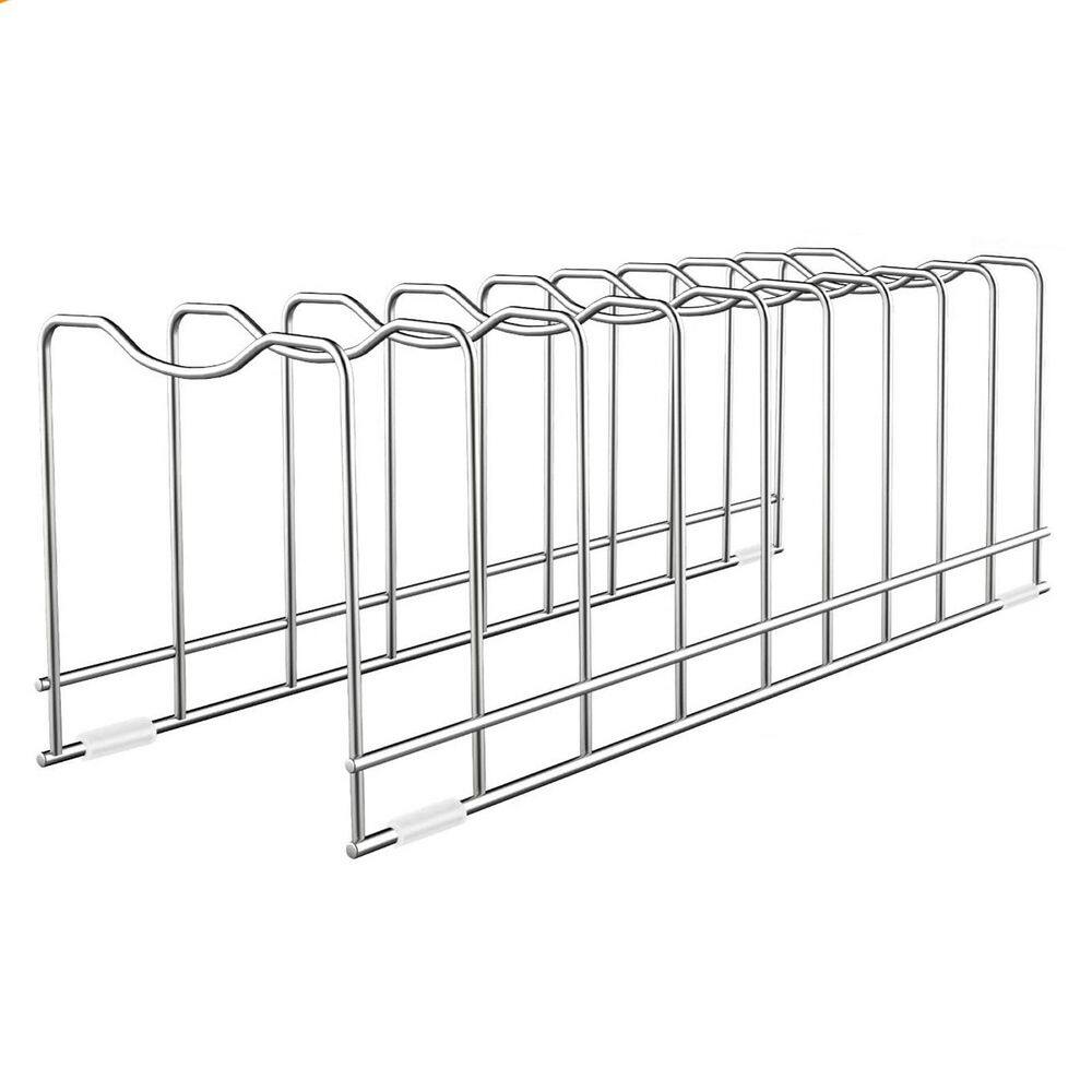 Silver Pot Lid Rack Dish Rack for Pans Bakeware Cutting Boards Kitchen Countertop Organizer 2 Pack price history on PriceWatchPro