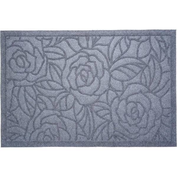 Gray 30 in. x 18 in. Polypropylene Outdoor Door Mat
