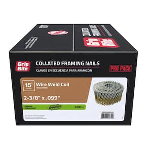 2-3/8 in x 0.99 in. 15° Wire Hot Galvanized Ring Shank Coil Nails (3,000-Piece Per Box)