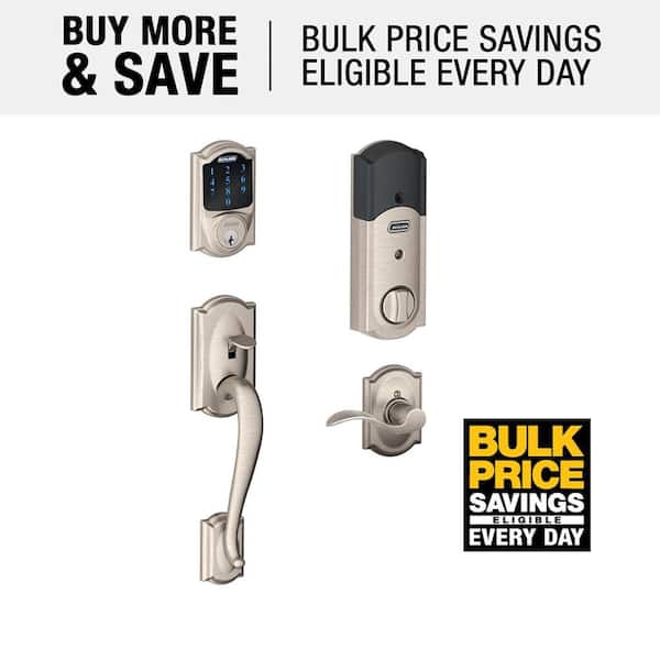 Schlage Camelot Satin Nickel Connect Smart Lock with Alarm and Accent  Handle Handleset BE469ZP V CAM619 FE285 V CAM 619 ACC The Home Depot
