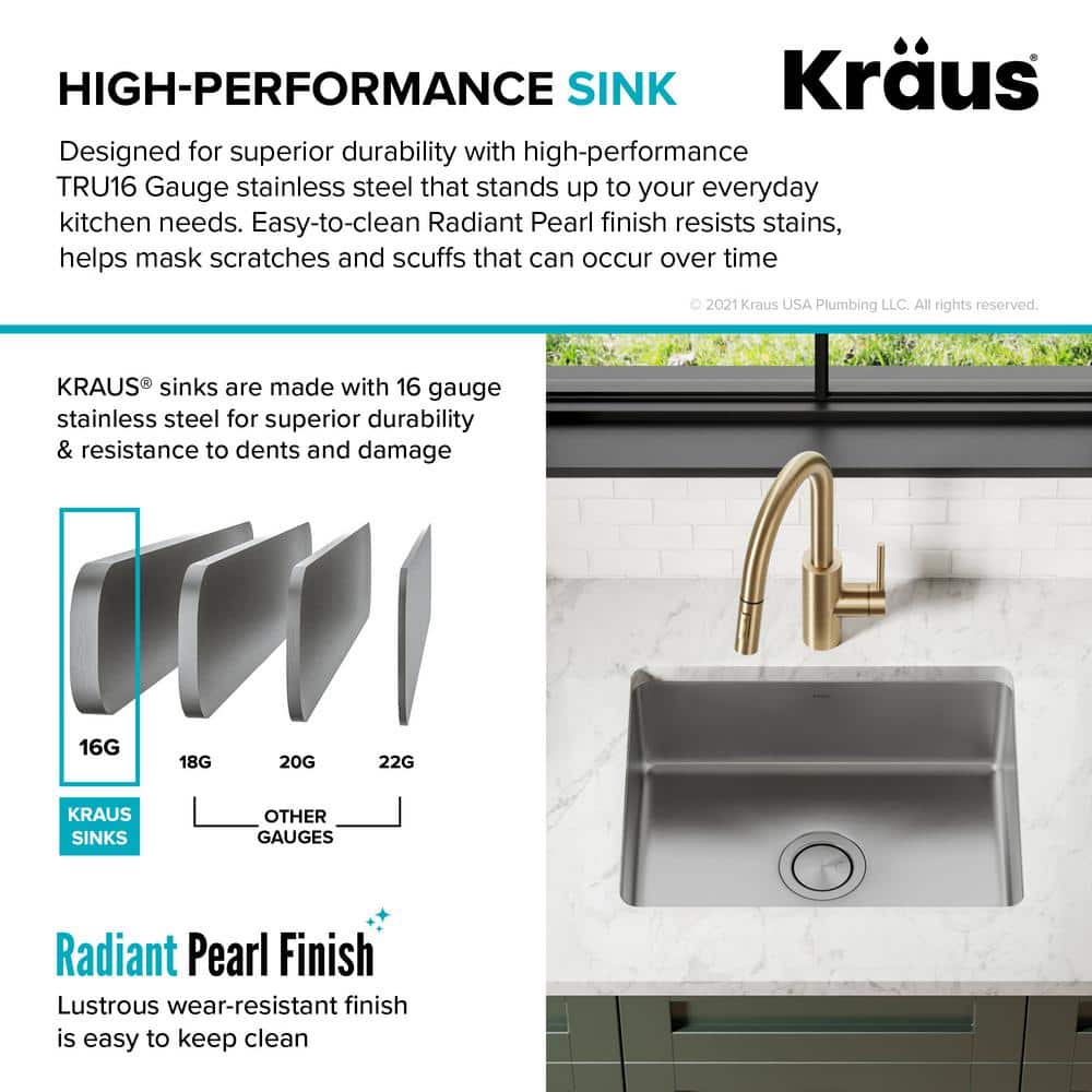 21-Inch Stainless Steel Single Bowl Drop-In Kitchen Sink