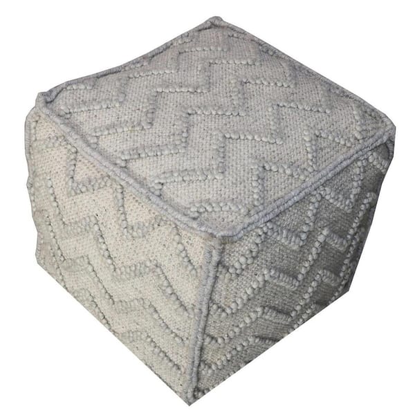 Gray Wool Specialty Cube Ottoman