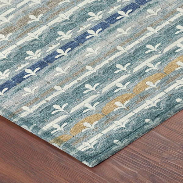 Chantille Machine Washable Indoor/Outdoor Abstract ACN2479 Teal 2 ft. x 3 ft. Accent Rug