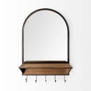 Mariana 30.11 in. x 4.92 in. Classic Irregular Framed Brown Vanity Mirror