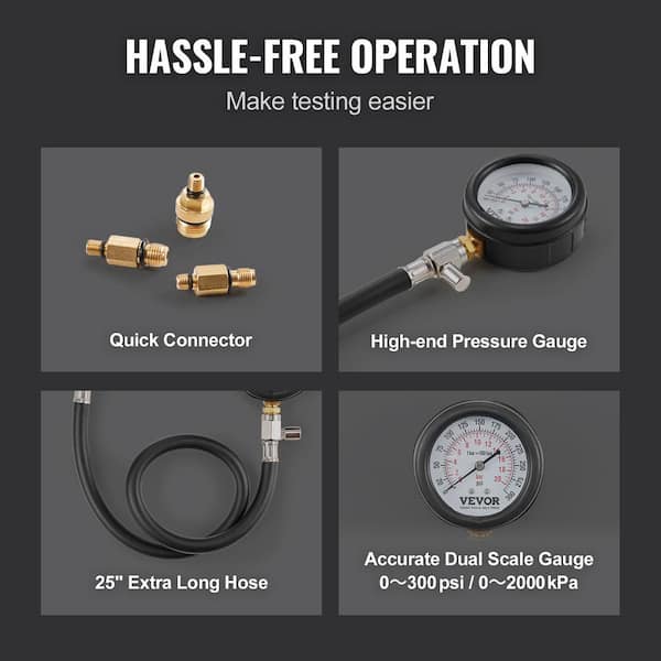 High Quality Fuel Injection Gauge Pressure Tester Test Car System Pump Tool  Kit