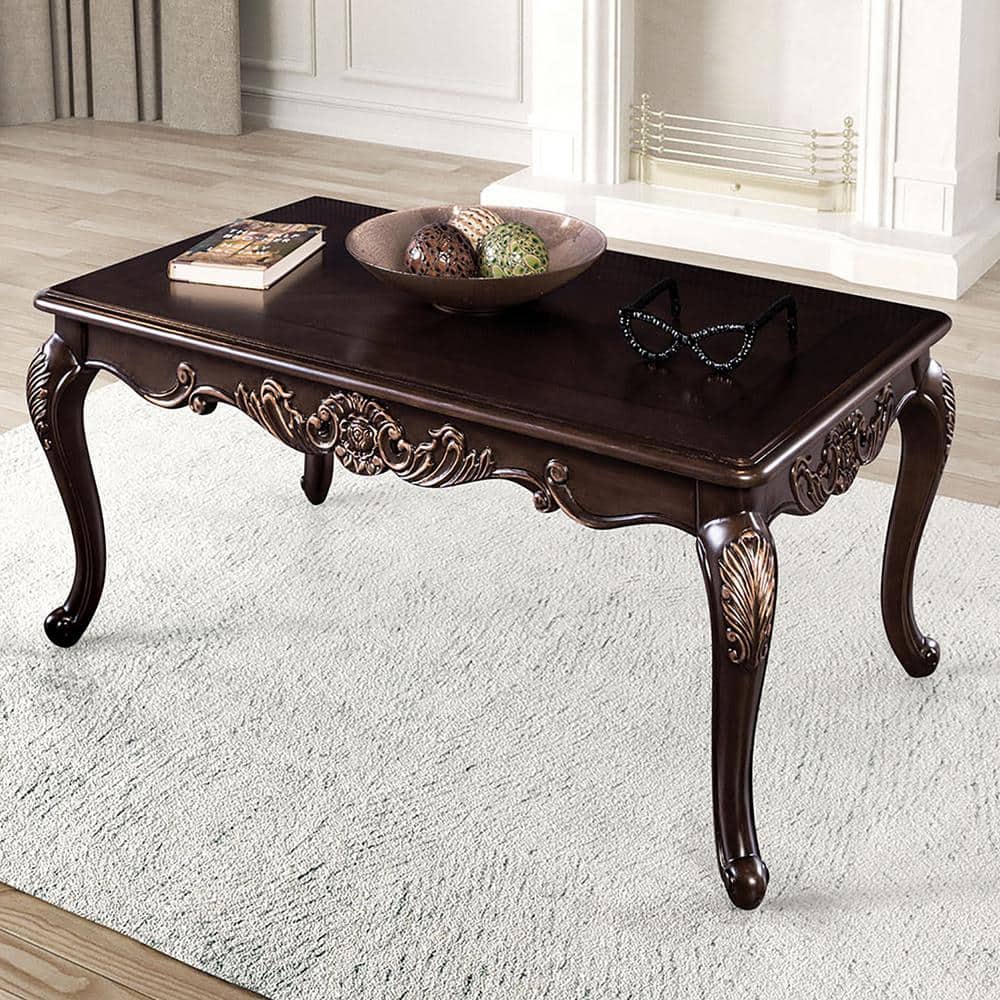 Furniture of America Carter 52 in. Dark Cherry Rectangle Wood