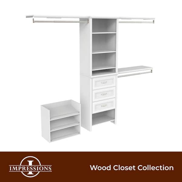 ClosetMaid Impressions Premium 60 in. W - 120 in. W White Wood Closet System