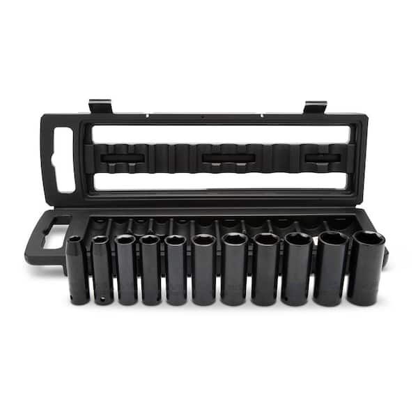 Husky - 1/2 in. Drive SAE 6-Point Impact Socket Set with Storage Case (11-Piece)