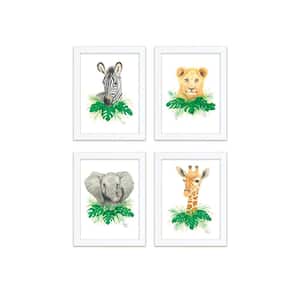 "Safari Littles" by Alyssa Lewis Set of Four White Framed Animal Art Prints 20 in. x 16 in.