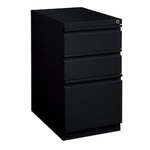 23 in. D 3-Drawer Black Metal Letter Width 15 in. W Mobile Pedestal File Cabinet Box-Box-File