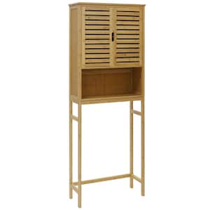 24.3 in. W x 67 in. H x 9.3 in. D Yellow Bamboo Over-the-Toilet Storage with Adjustable Shelf