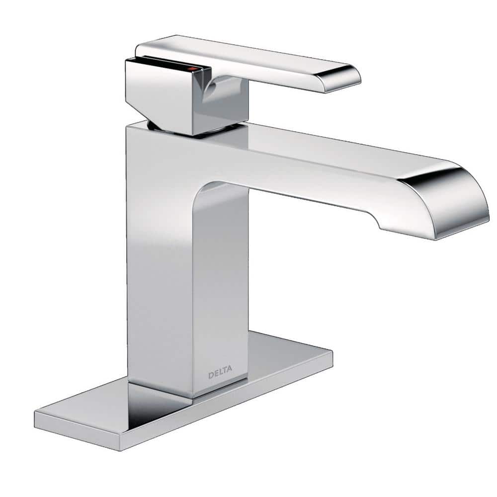 Sleek Chrome Modern Single Hole Bathroom Faucet with Drain