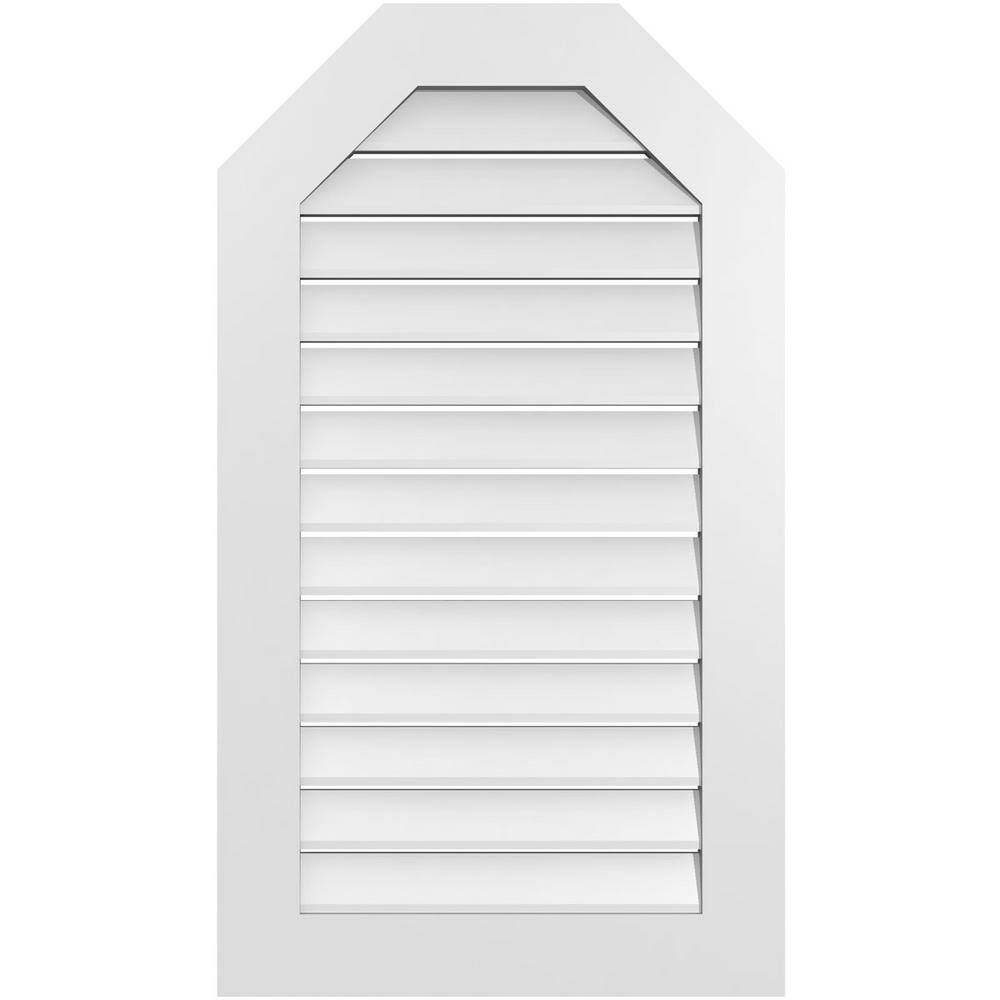 24 in. x 42 in. Octagonal Top Surface Mount PVC Gable Vent: Functional with Standard Frame price history on PriceWatchPro