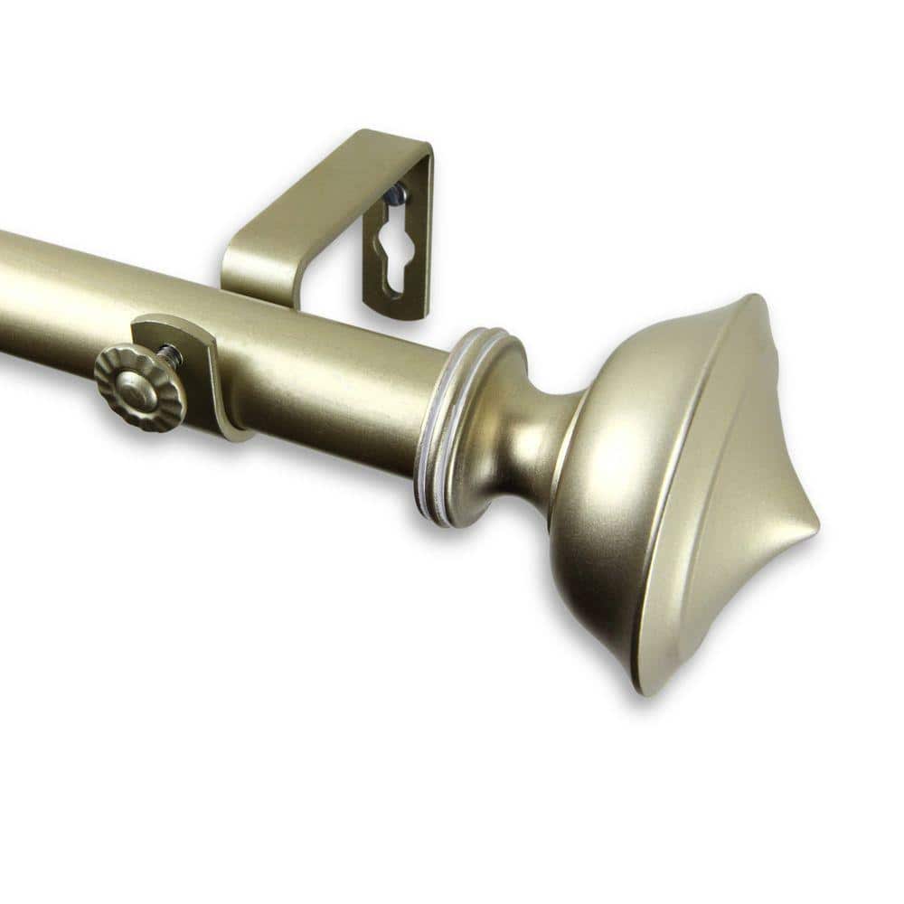 28 in. - 48 in. Telescoping 1 in. Single Curtain Rod Kit in Light Gold with Leopold Finial price history on PriceWatchPro