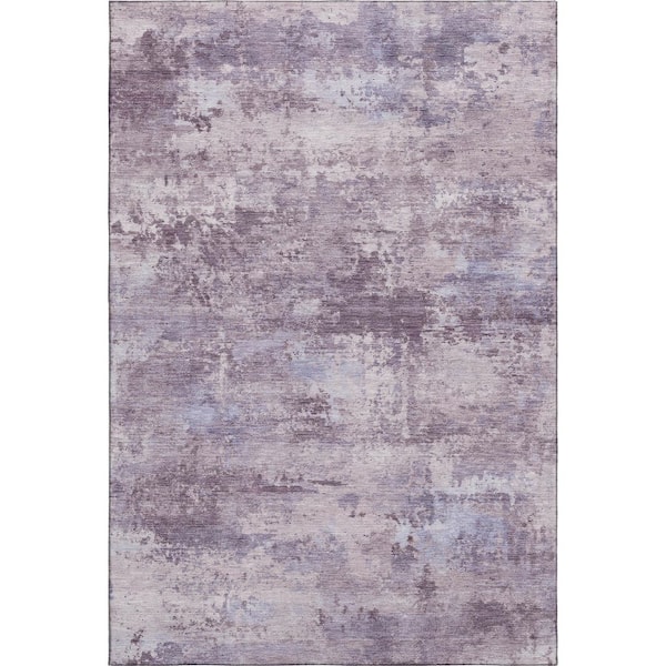 Mayfield Premium Machine Washable Abstract AMF2370 Lavender 3 ft. x 5 ft. Area Rug