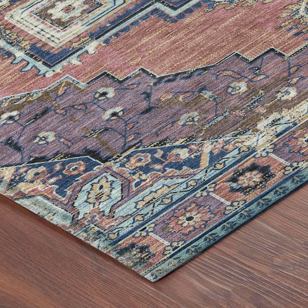 Chantille Machine Washable Indoor/Outdoor Abstract ACN2704 Merlot 2 ft. x 7 ft. Runner Rug
