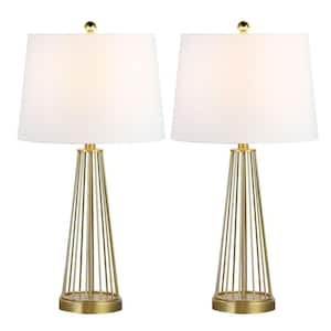 Detroit 27 '' Gold Table Lamp Set With White Shade (Set of 2)
