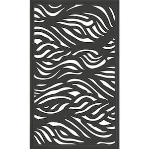 5 ft. x 3 ft. Framed Charcoal Gray Decorative Composite Fence Panel featured in The Waves Design
