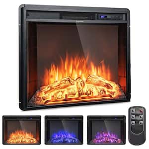 26 in. Electric Fireplace Recessed Fireplace Heater with Overheating Protection in Black