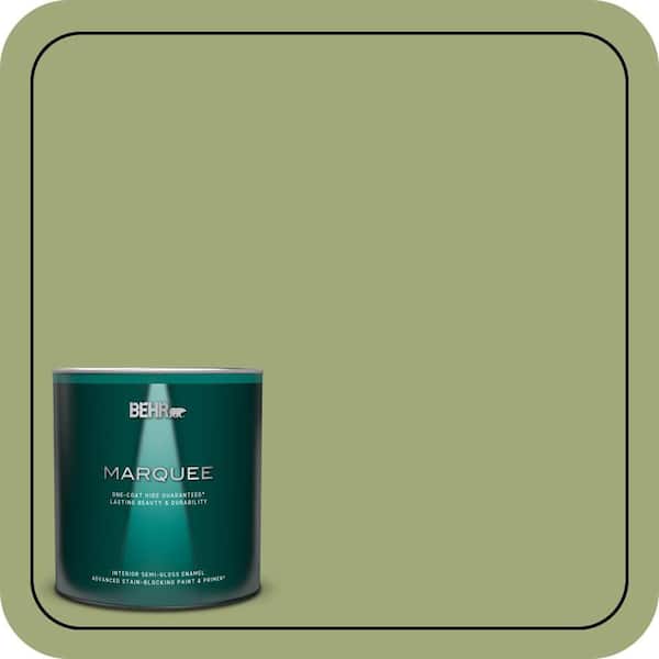 BEHR MARQUEE 1 qt. #T18-16 Nurturing Semi-Gloss Enamel Interior Paint & Primer