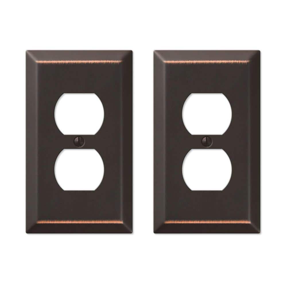 Metallic 1 Gang Duplex Steel Wall Plate - Aged Bronze (2-Pack) price history on PriceWatchPro