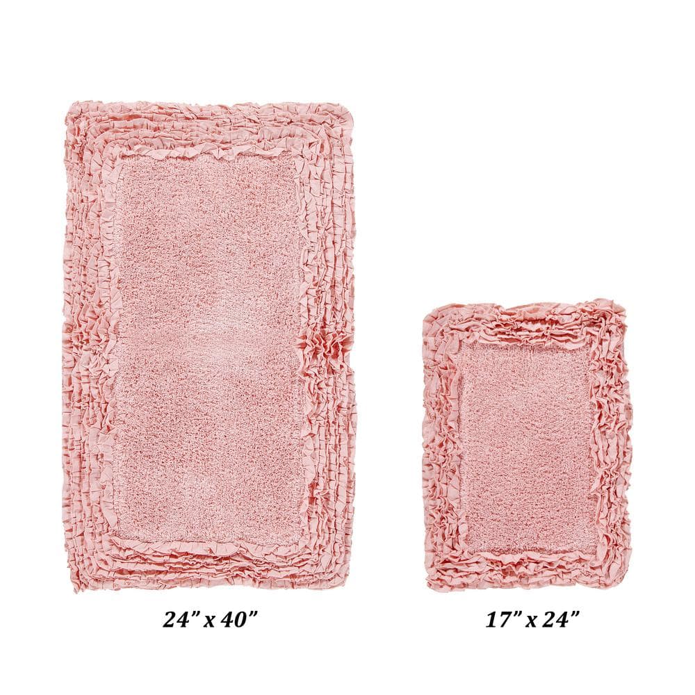 Better Trends Shaggy Border Collection 2 Piece Pink 100 Cotton Bath   Pink Better Trends Bathroom Rugs Bath Mats Barr2pc1740pi 64 1000 