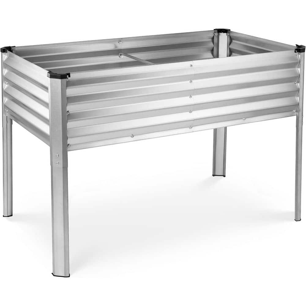48 in. x 24 in. x 32 in. Green Metal Steel Raised Garden Bed with Lockable Wheels, Liner price history on PriceWatchPro