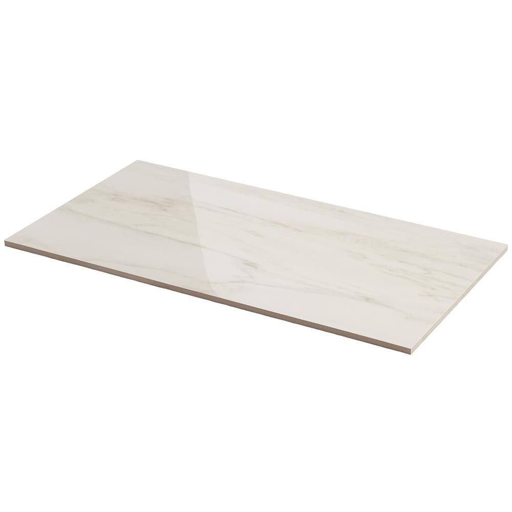 Dolomite Snow 12x24 Polished Marble Look Porcelain Tile