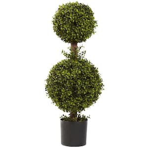 35 in. Artificial Double Boxwood Topiary