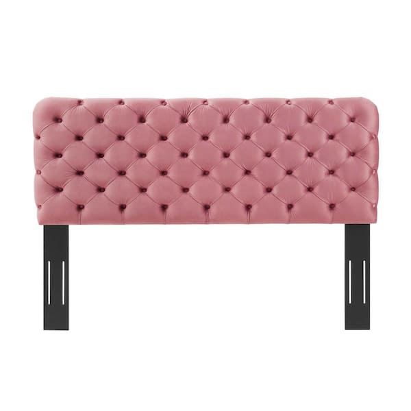 MODWAY Lizzy Tufted Dusty Rose Queen Performance Velvet Headboard