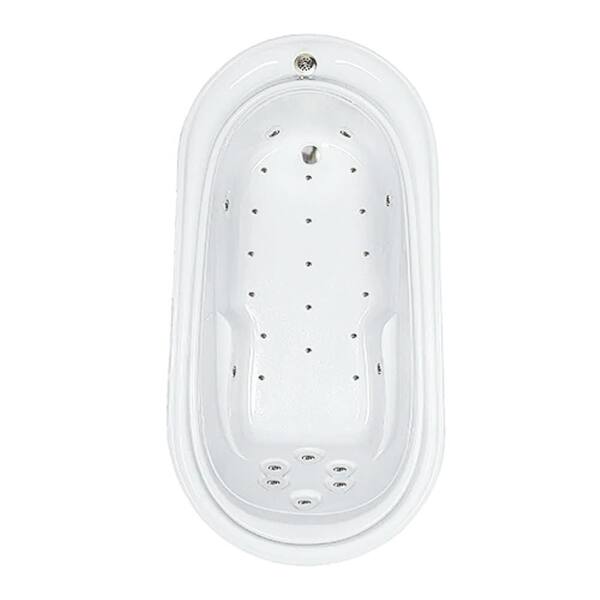 Comfortflo Premier 72 in. x 37 in. Acrylic Oval Drop-in Air Bathtub with Reversible Drain in Biscuit