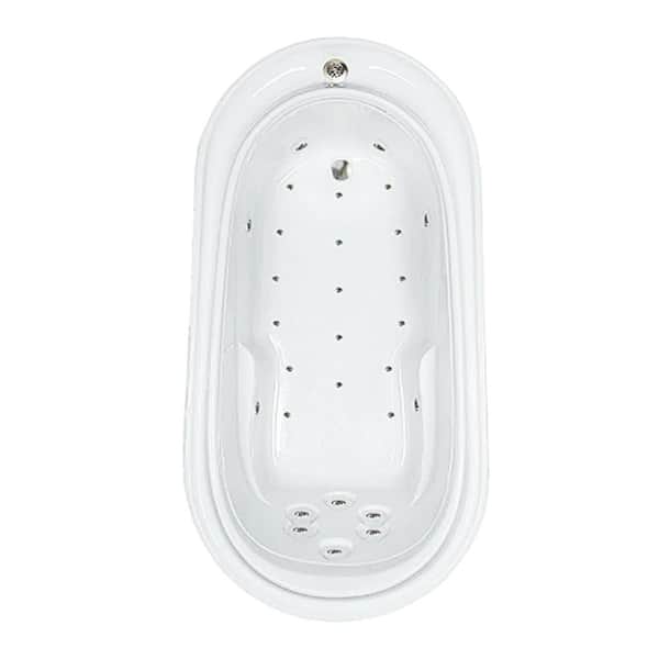 Comfortflo Premier 72 in. x 37 in. Acrylic Oval Drop-in Air Bathtub with Reversible Drain in Bone