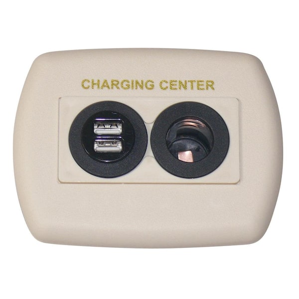 Valterra Eurostyle USB/12V Charging Center - Ivory